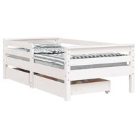 vidaXL Kinderbedframe met lades 70x140 cm massief grenenhout wit