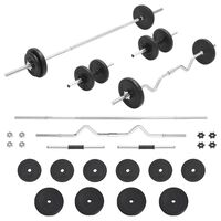 vidaXL Skivstång och hantlar set 30 kg