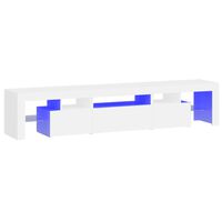 vidaXL TV Cabinet with LED Lights White 200x36.5x40 cm