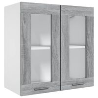 vidaXL Armario colgante vidrio madera gris Sonoma 60x31x60 cm