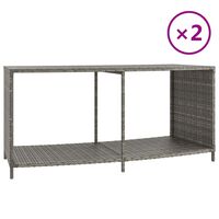 vidaXL 2 db szürke polyrattan tárolópolc