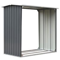 vidaXL Casetilla para leña acero galvanizado gris 172x91x154 cm