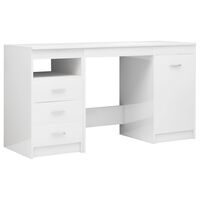 vidaXL Bureau 140x50x76 cm bewerkt hout hoogglans wit