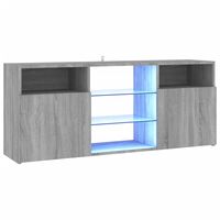 vidaXL TV-Schrank mit LED-Leuchten Grau Sonoma 120x30x50 cm