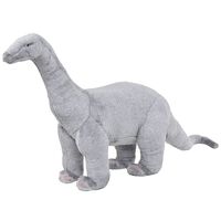 vidaXL Brinquedo de montar dinossauro braquiossauro peluche cinza XXL