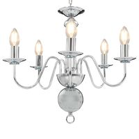 vidaXL Candelabru, argintiu, 5 becuri E14