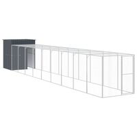 vidaXL Coteț de pui cu incintă antracit 165x1067x181cm oțel galvanizat