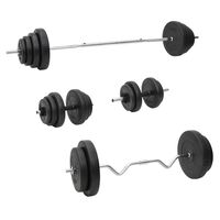 vidaXL Barbell and Dumbbell with Plates Set 120 kg