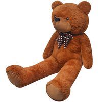 vidaXL blød plysbamse XXL 135 cm brun