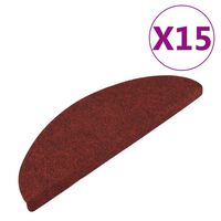 vidaXL Samolepiace nášľapy na schody 15 ks 56x17x3 cm červené