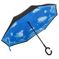 vidaXL Parapluie à poignée en C Noir 108 cm