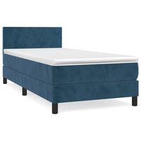 vidaXL Cama box spring con colchón terciopelo azul oscuro 80x200 cm