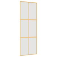 vidaXL Porta deslizante 76x205 cm vidro ESG fosco/alumínio dourado