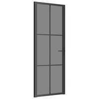 vidaXL Innerdörr 76x201,5 cm svart ESG-glas och aluminium