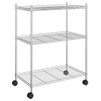 vidaXL Étagère de rangement 3 niveaux et roues 60x35x81cm chrome 150kg