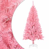 vidaXL Árvore de Natal artificial com suporte 120 cm PVC rosa