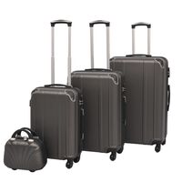 vidaXL Vierteiliges Hartschalen-Trolley-Set Anthrazit