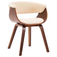 vidaXL Dining Chair Cream Bent Wood and Faux Leather