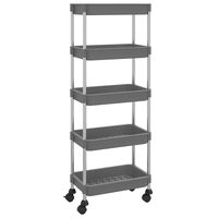 vidaXL Carrito de cocina 5 niveles hierro y ABS gris 42x29x128 cm