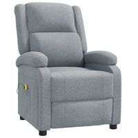 vidaXL Massage Chair Light Grey Fabric