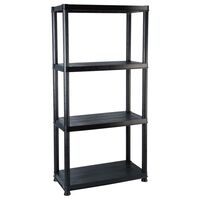 vidaXL Lagerregal 4-Tier Schwarz 61x30,5x130 cm Kunststoff