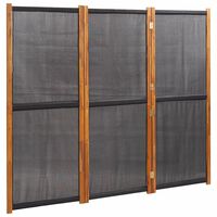 vidaXL 3-Panel Room Divider Black 210x180 cm