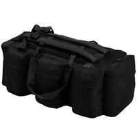 vidaXL 3-in-1 Seesack Armee-Stil 90 L Schwarz