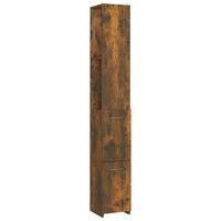 vidaXL Armario baño madera contrachapada roble ahumado 25x26,5x170 cm