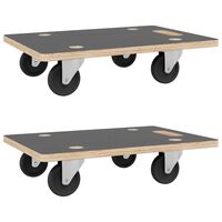 vidaXL Carrinhos de transporte 2 pcs retangular 50x35x11,5 cm 250 kg