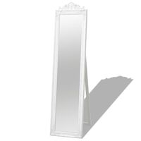 vidaXL Free-Standing Mirror Baroque Style 160x40 cm White