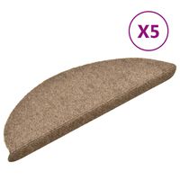 vidaXL Nášľapy na schody 5 ks krémové 56x17x3 cm vpichovaná textília