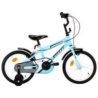 vidaXL Bicicleta para niños 16 pulgadas negro y azul