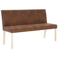 vidaXL Bench 139.5 cm Brown Faux Suede Leather