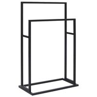 vidaXL Porte-serviettes sur pied Noir 48x24x78,5 cm Fer