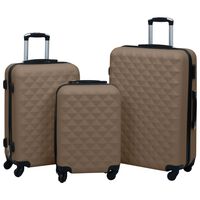 vidaXL Hartschalen-Trolley-Set 3 Stk. Braun ABS