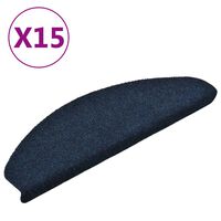 vidaXL Selbstklebende Treppenmatten 15 Stk. Navy 65x21x4cm Nadelvlies