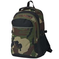 vidaXL School Backpack 40 L Black and Camouflage