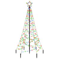 vidaXL LED-Weihnachtsbaum mit Erdnägeln Mehrfarbig 200 LEDs 180 cm