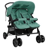 vidaXL Carrito para gemelos de acero verde