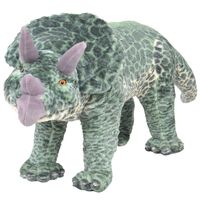 vidaXL Standing Plush Toy Triceratops Dinosaur Green XXL