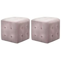 vidaXL 2 pcs Poufs Rose 30 x 30 x 30 cm Tissu velours