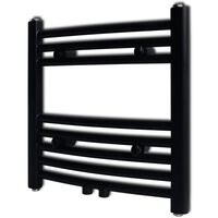 vidaXL Aquecedor toalhas casa de banho curvo 480 x 480 mm preto