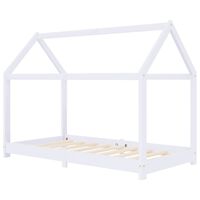 vidaXL Estructura de cama infantil madera maciza pino blanco 70x140 cm