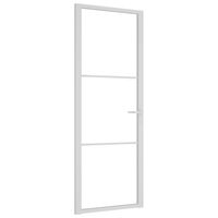 vidaXL Binnendeur 76x201,5 cm ESG-glas en aluminium wit