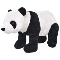 vidaXL Oso panda de peluche de pie negro y blanco XXL