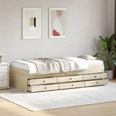 vidaXL Daybed with Drawers without Mattress Sonoma Oak 75x190 cm Small Single